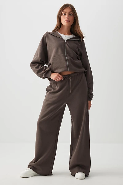 Ardene Wide Leg Sweatpants in | Size | Polyester/Cotton | Fleece-Lined