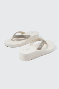 Sandales de plage compensées à strass