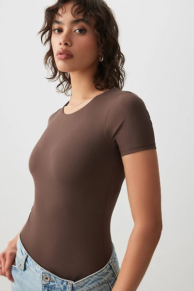 Ardene Contour Crew Neck Short Sleeve Bodysuit in | Size | Elastane/Polyamide