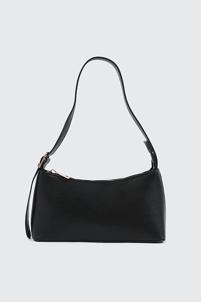 Ardene Faux Leather Shoulder Bag in Black | Faux Leather/Polyester
