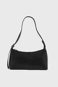 Ardene Faux Leather Shoulder Bag in Black | Faux Leather/Polyester