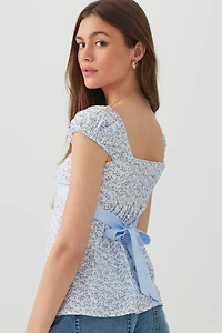 Haut style nuisette avec ruban en satin