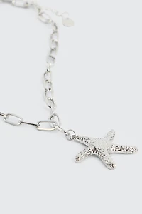 Collier volumineux à pendentif étoile de mer