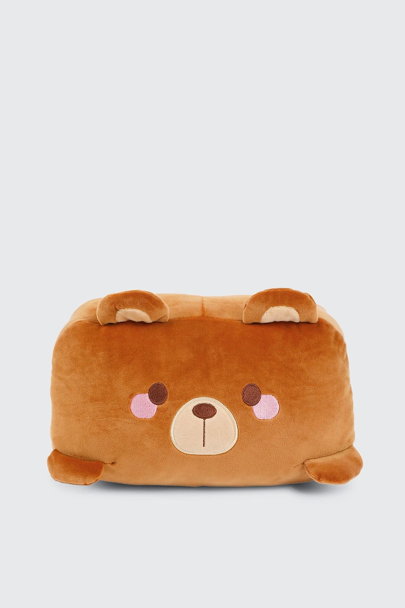 Ardene Teddy Bear Hand Warmer Pillow in Cognac