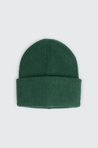 Ardene Wide Cuff Rib Beanie in Dark Green | Polyester/Rayon/Nylon