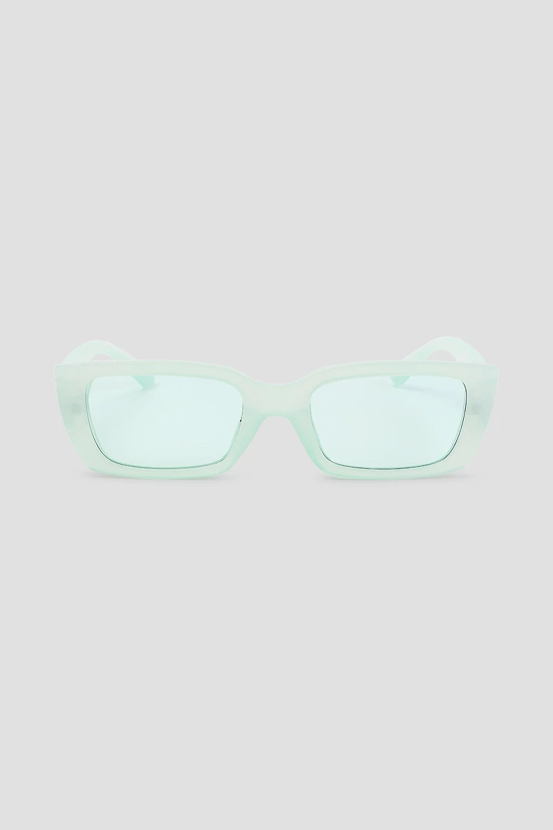 Ardene Rectangular Sunglasses in Light Green