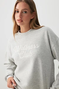 Ardene Graphic Crew Neck Sweatshirt in Light Grey | Size | Polyester/Cotton | Fleece-Lined