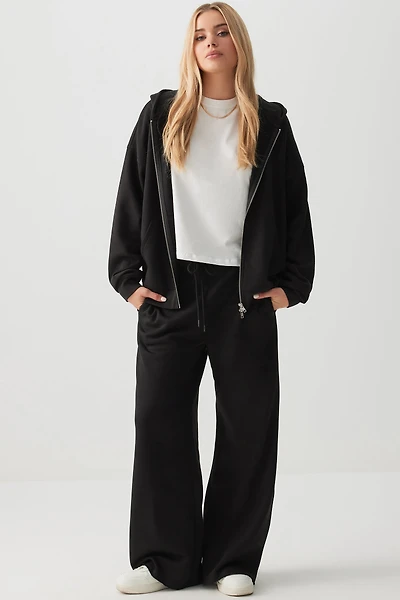 Ardene Wide Leg Sweatpants in | Size | Polyester/Cotton | Fleece-Lined