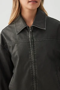 Blouson d'aviateur en faux cuir