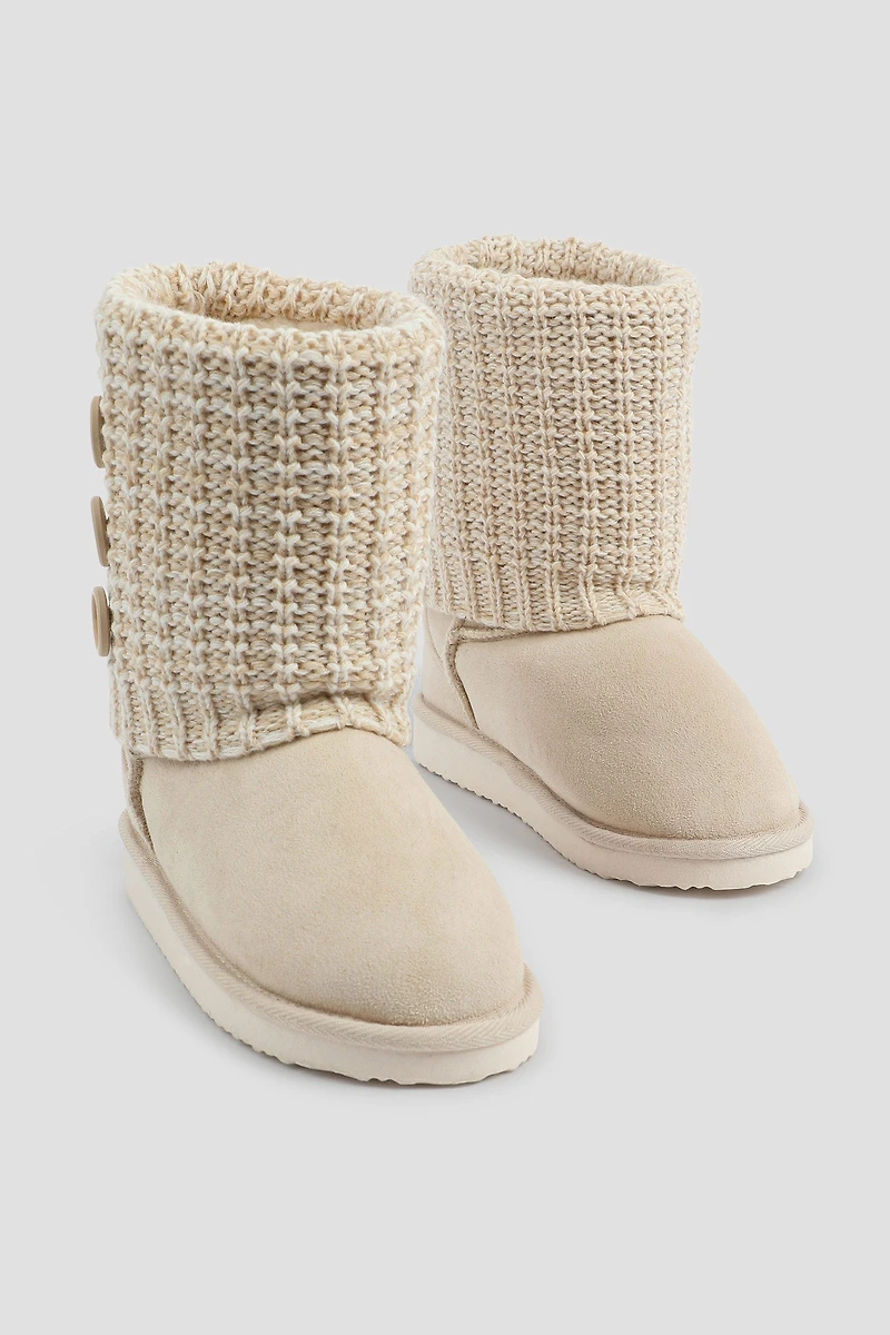 Pantoufles bottes à boutons