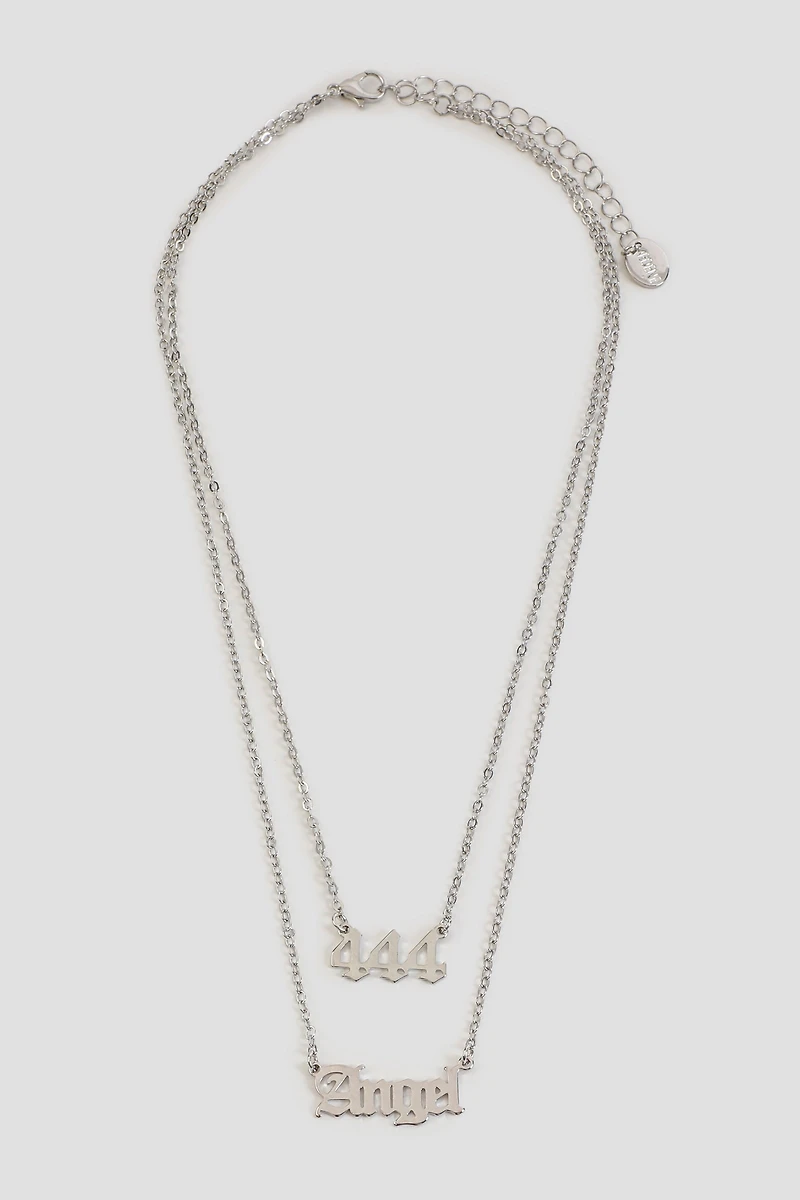 Ardene 444 Angel Necklace in Silver