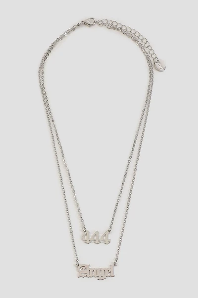 Ardene 444 Angel Necklace in Silver