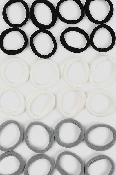 Ardene 24-Pack Rolled Hair Ties in Grey