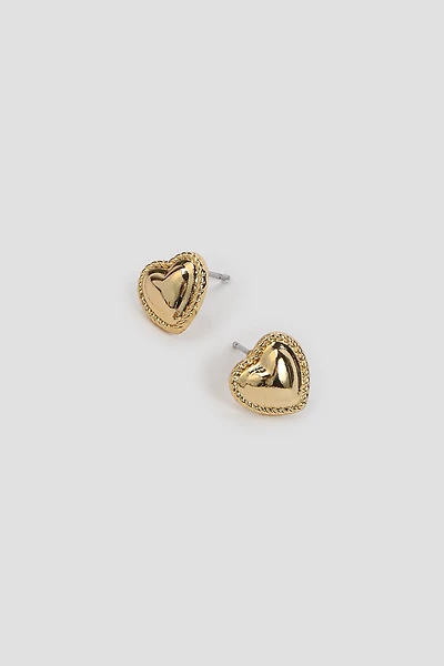 Ardene 14K Gold Plated Heart Earrings | Stainless Steel