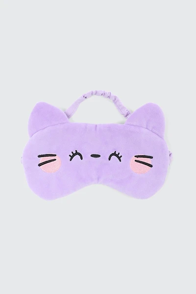 Ardene Kids Cat Sleep Mask in Medium Purple | Polyester