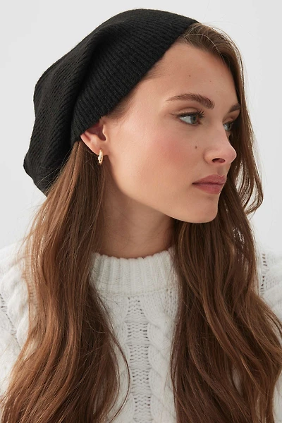 Ardene Slouchy Rib Beanie in Black | 100% Acrylic