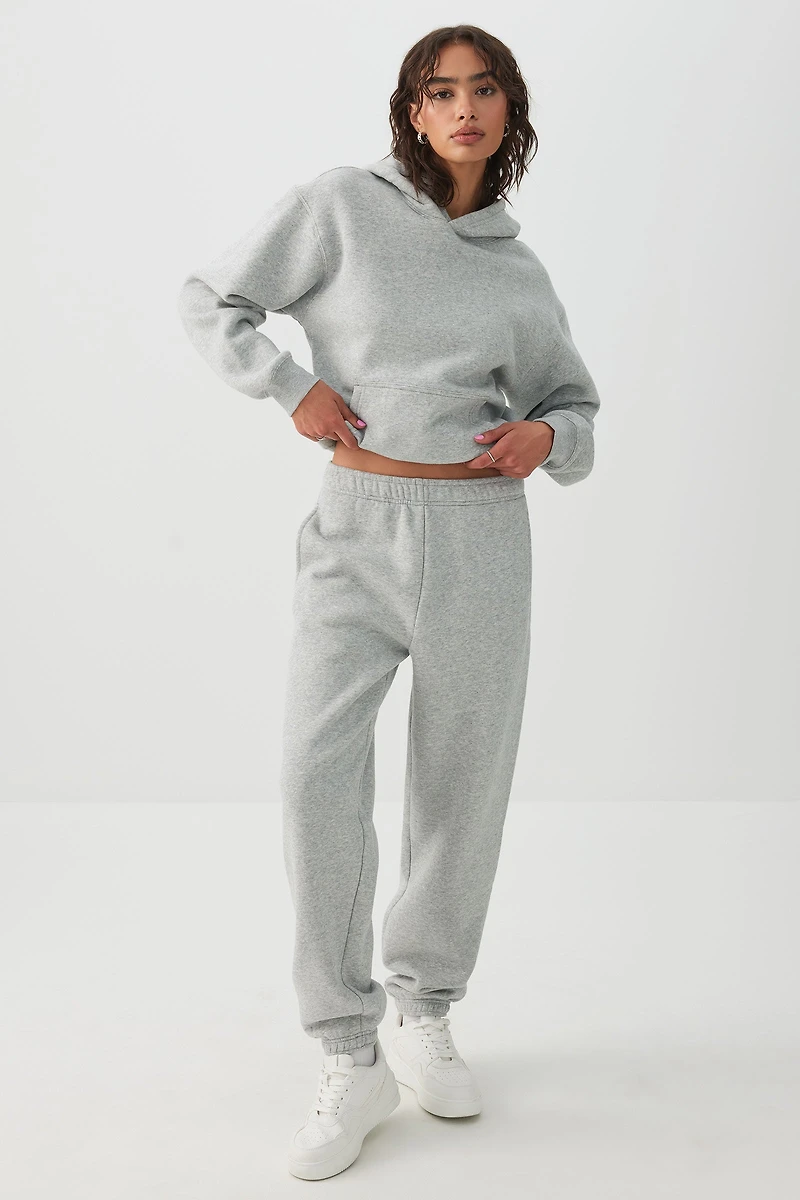 Ardene MADESOFT? Fleece Baggy Sweatpants in Oyster | Size | Polyester/Cotton | Eco-Conscious