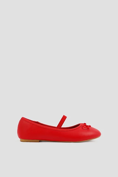 Ardene Kids Mary Janes with Bow in | Size | Faux Leather | Eco-Conscious