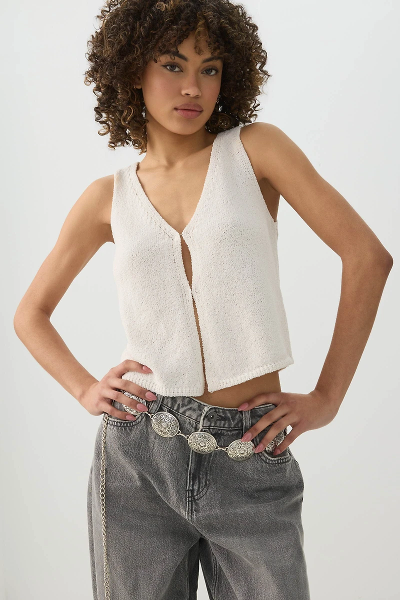 Débardeur court en tricot