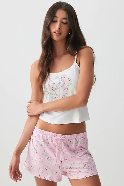 Ardene Marie Tank & Short PJ Set in Light Pink | Size | Polyester/Cotton/Elastane