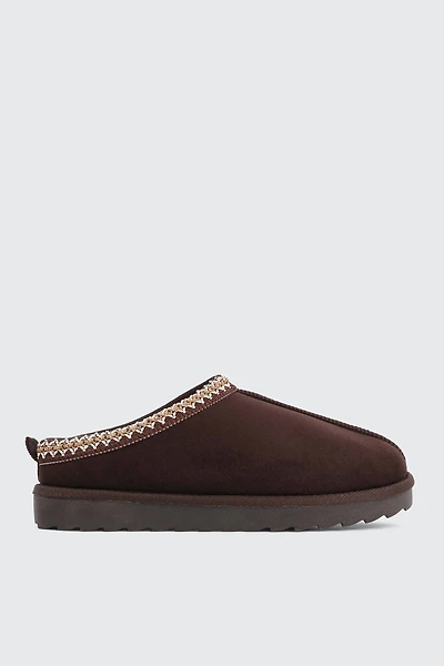 Ardene Faux Sheepskin Clogs in Brown | Size | Faux Suede