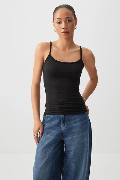 Ardene Basic Super Soft Spaghetti Strap Tank in | Size | Polyester/Elastane | Eco-Conscious