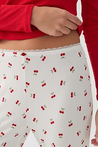 Pantalon de pyjama évasé côtel
