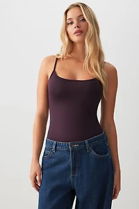 Ardene Basic Super Soft Spaghetti Strap Tank in Dark Purple | Size | Polyester/Elastane | Eco-Conscious