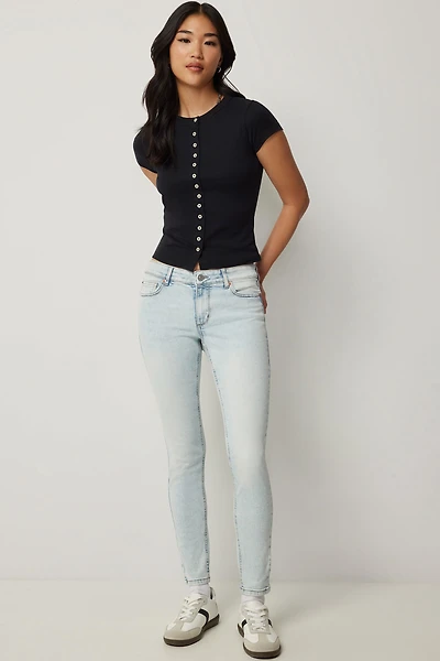 Ardene Mid Rise Jegging in Light Blue | Size 3 | Polyester/Spandex/Cotton