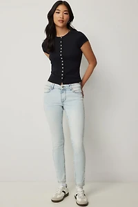 Ardene Mid Rise Jegging in Light Blue | Size 3 | Polyester/Spandex/Cotton