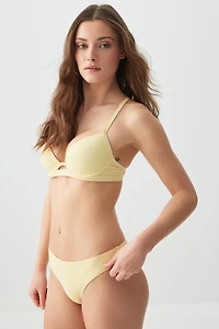 Ardene Classic Bikini Bottom in Light Yellow | Size XL | Polyester/Nylon/Elastane