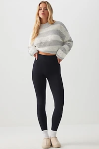 Ardene Soft Inside Seamless Leggings in Dark Blue | Size | Polyester/Rayon