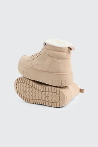 Espadrilles montantes doublées en fausse fourrure