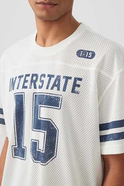 Ardene Man Boxy Mesh Sport Jersey For Men in White | Size | Polyester