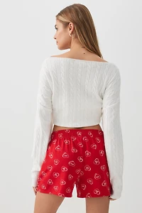 Ardene 2-Pack Cherry & Candy Unisex Boxer Shorts in Red | Size | Cotton/Elastane | Eco-Conscious