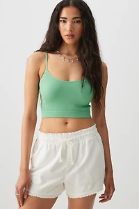 Ardene Basic Ultra Crop Seamless Tank in Light Green | Size | Nylon/Elastane | Eco-Conscious