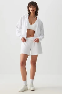 Ardene MADESOFT Fleece Midi Sweatshorts in Pearl White | Size | Polyester/Cotton
