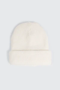 Ardene Chunky Knit Beanie in White | 100% Acrylic