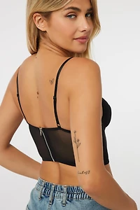 Haut corset en filet noir