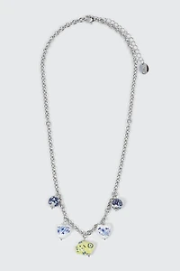 Collier à breloques cœurs et poissons