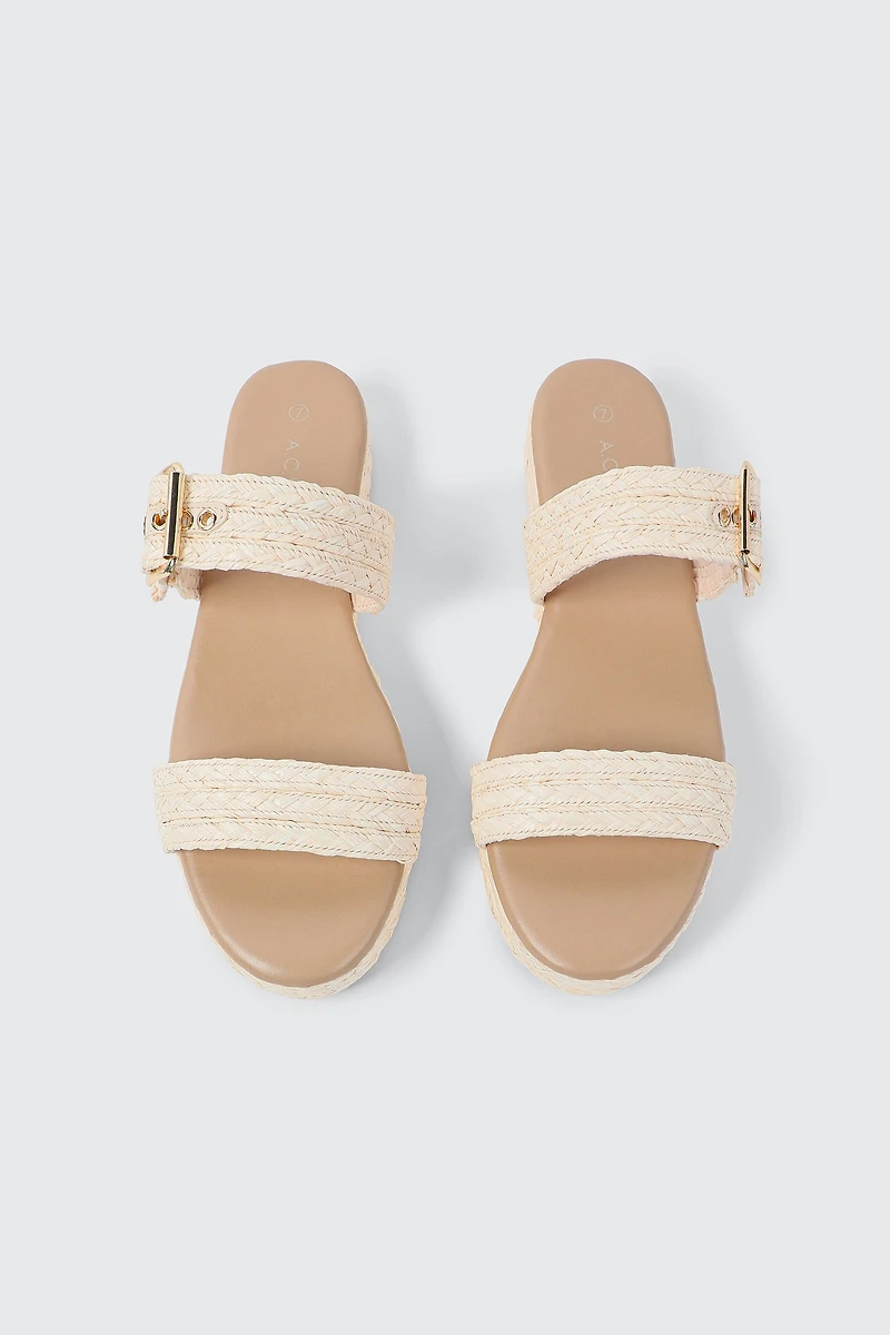 Sandales raphia plateforme