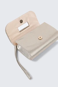 Pochette à rabat ornée de strass