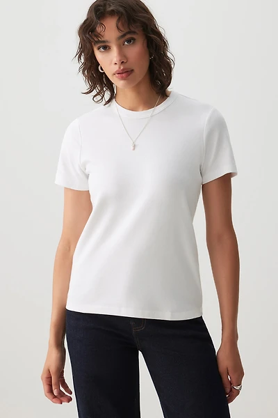 Ardene Short Relax T-Shirt in White | Size | 100% Cotton