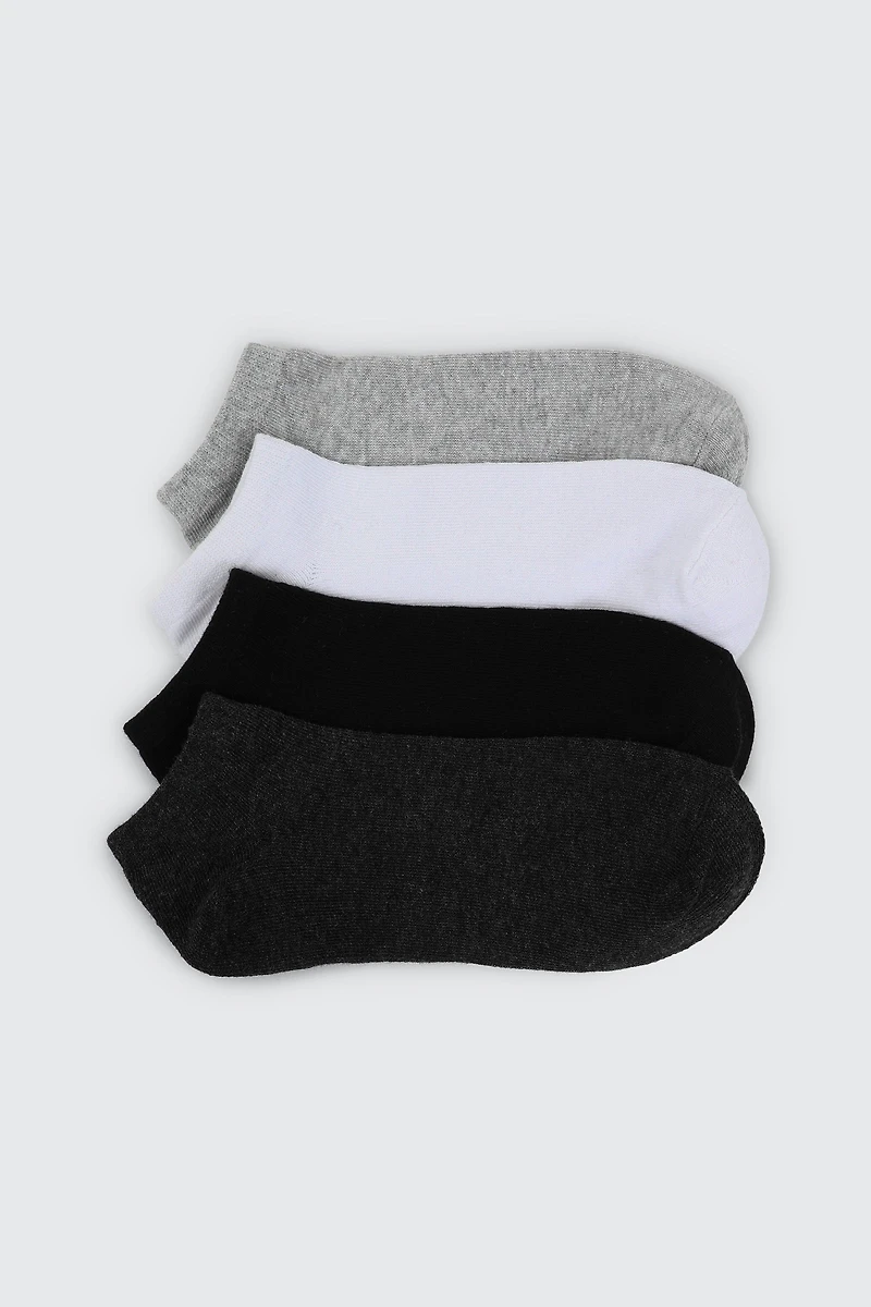 Ardene 4-Pack Cotton Blend Ankle Socks in | Polyester/Cotton/Elastane