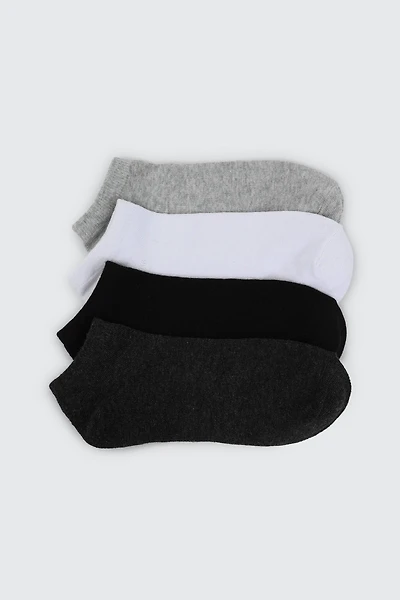 Ardene 4-Pack Cotton Blend Ankle Socks in | Polyester/Cotton/Elastane