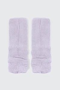 Ardene Kids Rib Knit Leg Warmers in Lilac | 100% Acrylic