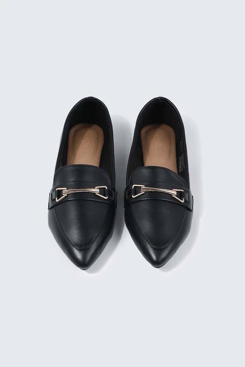 Flâneurs à bout pointu en faux cuir