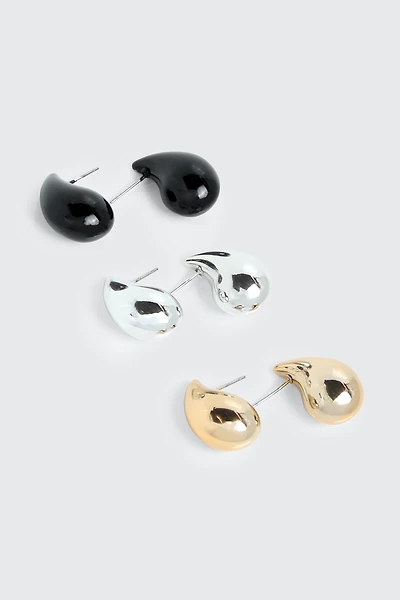 Lot de 3 paires de boucles d’oreilles goutte