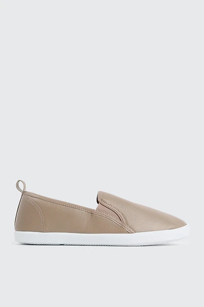 Ardene Slip On Sneakers in Beige | Size | Faux Suede | Eco-Conscious