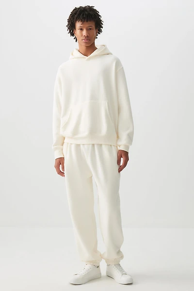 Ardene Man Sweatpants with Back Pocket For Men in Off-White | Size | Polyester/Cotton | Fleece-Lined